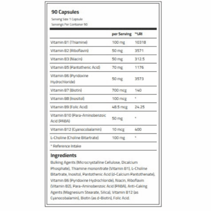 Applied Nutrition Vitamin B Complex – 90 Caps