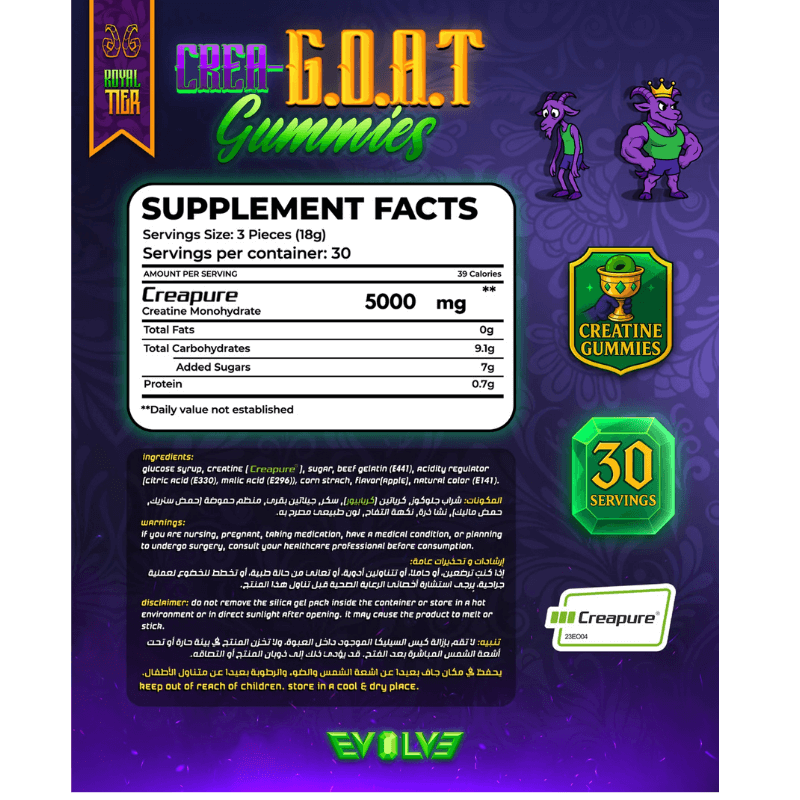 Evolve Creatine Gummies- Crea GOAT 30 Servings