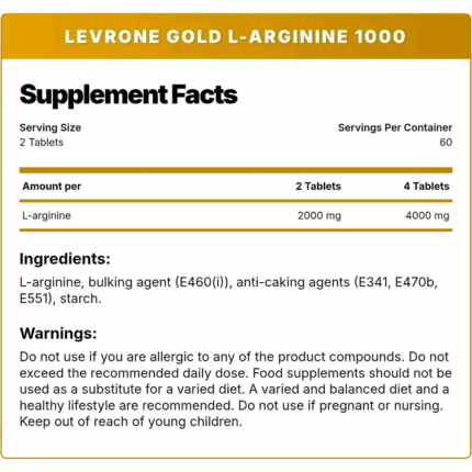 Kevin Levrone Gold Arginine 1000mg 120 Tablets