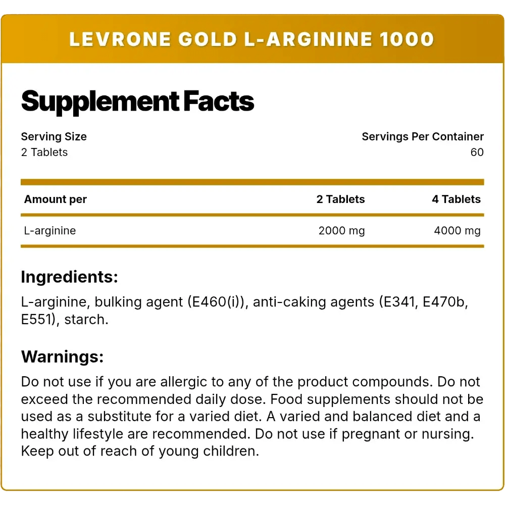 Kevin Levrone Gold Arginine 1000mg 120 Tablets