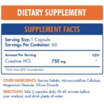 Max Muscle Creatine HCL 750mg 60 Capsules