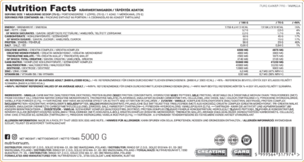 Nutriversum Gainer Pro 5kg – 71 servings