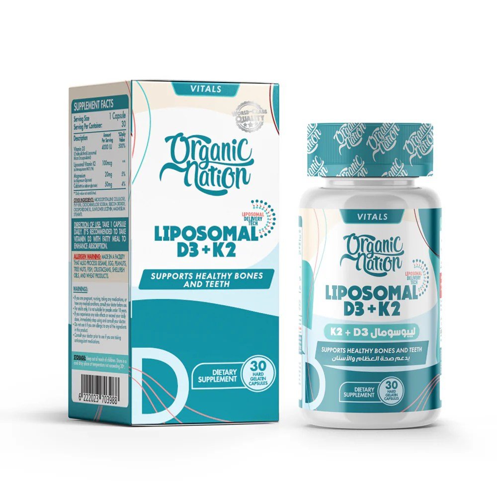 Organic Nation Liposomal D3+K2 – 30 Capsules – 30 serv