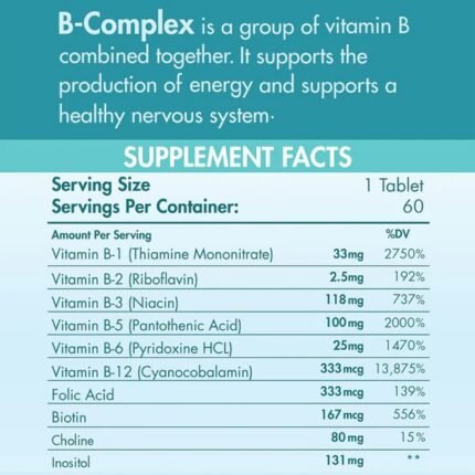 Organic Nation B-Complex Advanced Formula – 60 tablets 60 servings