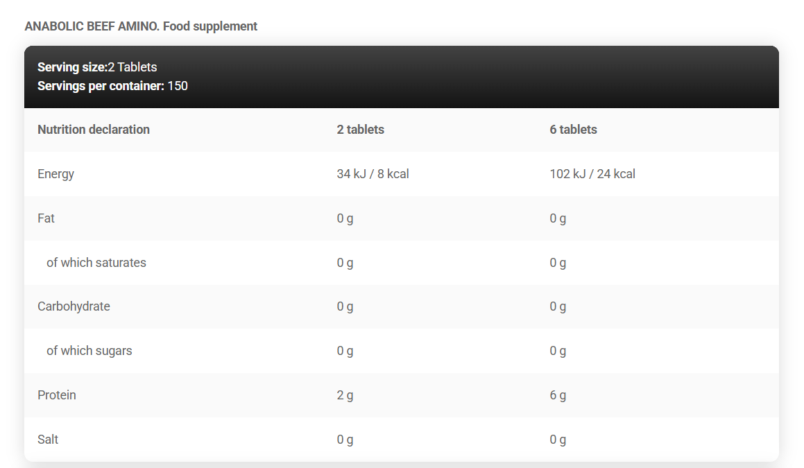 Kevin Levrone Anabolic Beef Amino 300 Tablets