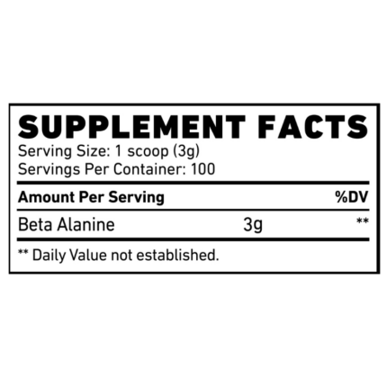 Skeleton Nutrition Beta-Alanine – 100 serv